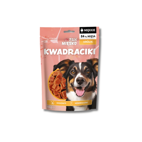 pan mięsko przysmak dla psa miękkie kwadraciki królik, przysmaki dla maltańczyka
