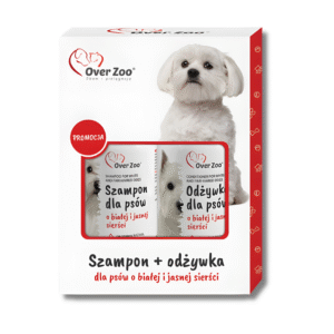 over zoo szampon dla psów o białej i jasnej sierści, over zoo odżywka, szampon wybielający dla maltańczyka