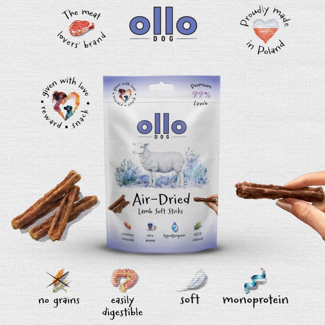 przysmaki ollo lamb sticks, przysmaki dla maltanczyka