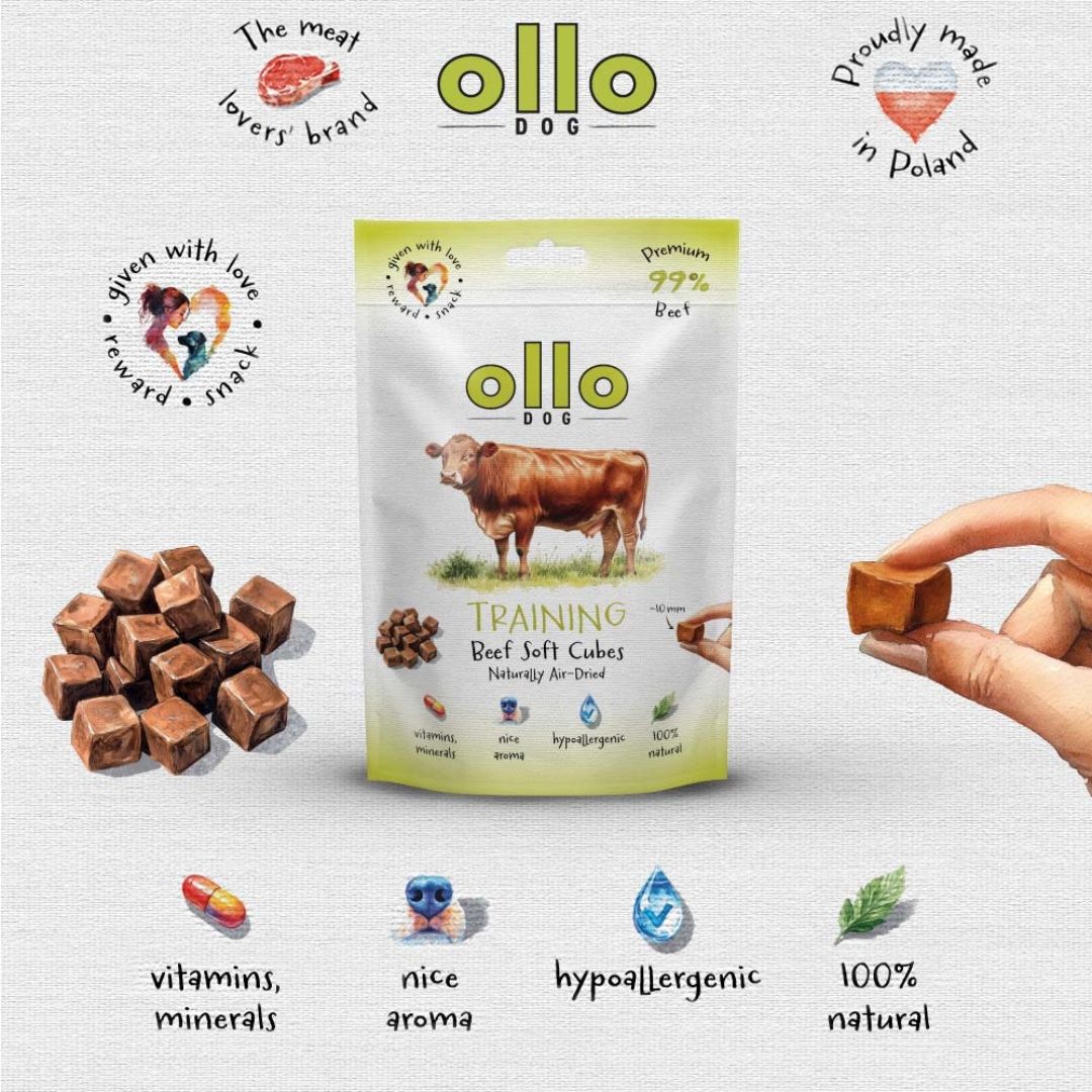 ollo training beef cubes, przysmaki dla maltańczyka