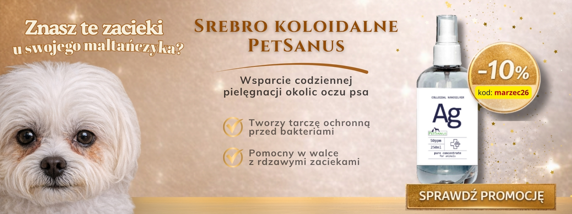 plyn na zacieki u maltanczyka, zacieki u psa